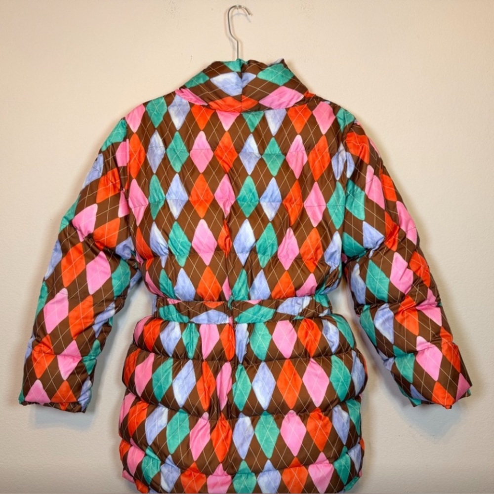 Rachel Antonoff Multicolor Argyle Puffer Jacket - Picture 2 of 7